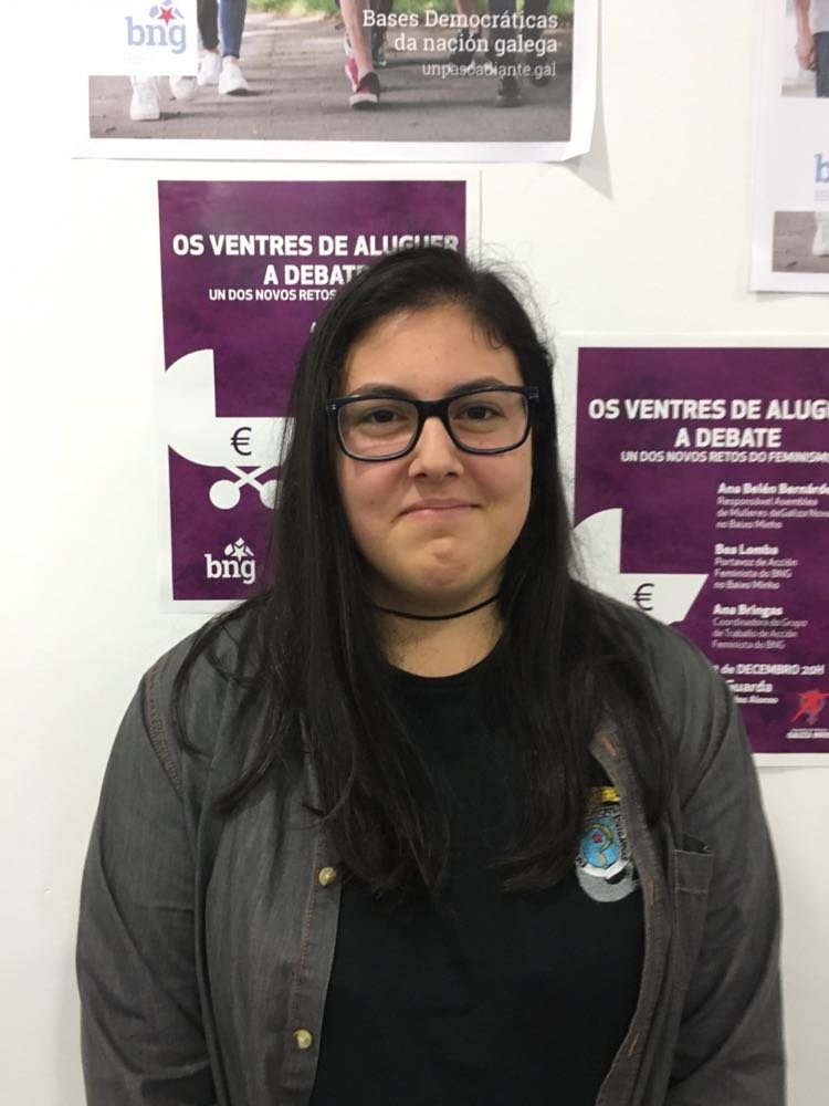 Ana Belén Bernárdez, portavoz da Asemblea de Mulleres de Galiza Nova no Baixo Miño